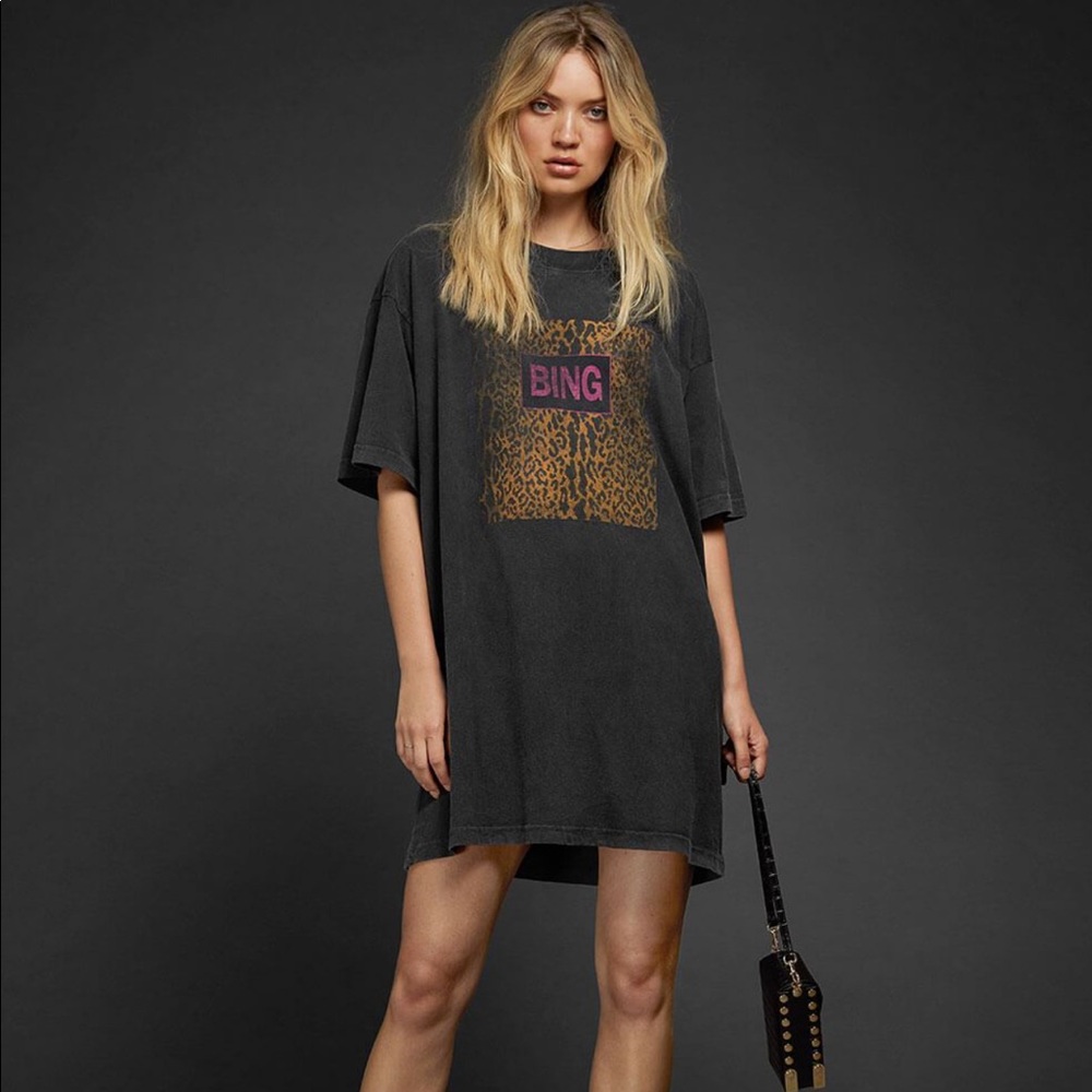 Anine Bing Harley Mohawk Graphic T-shirt Dress